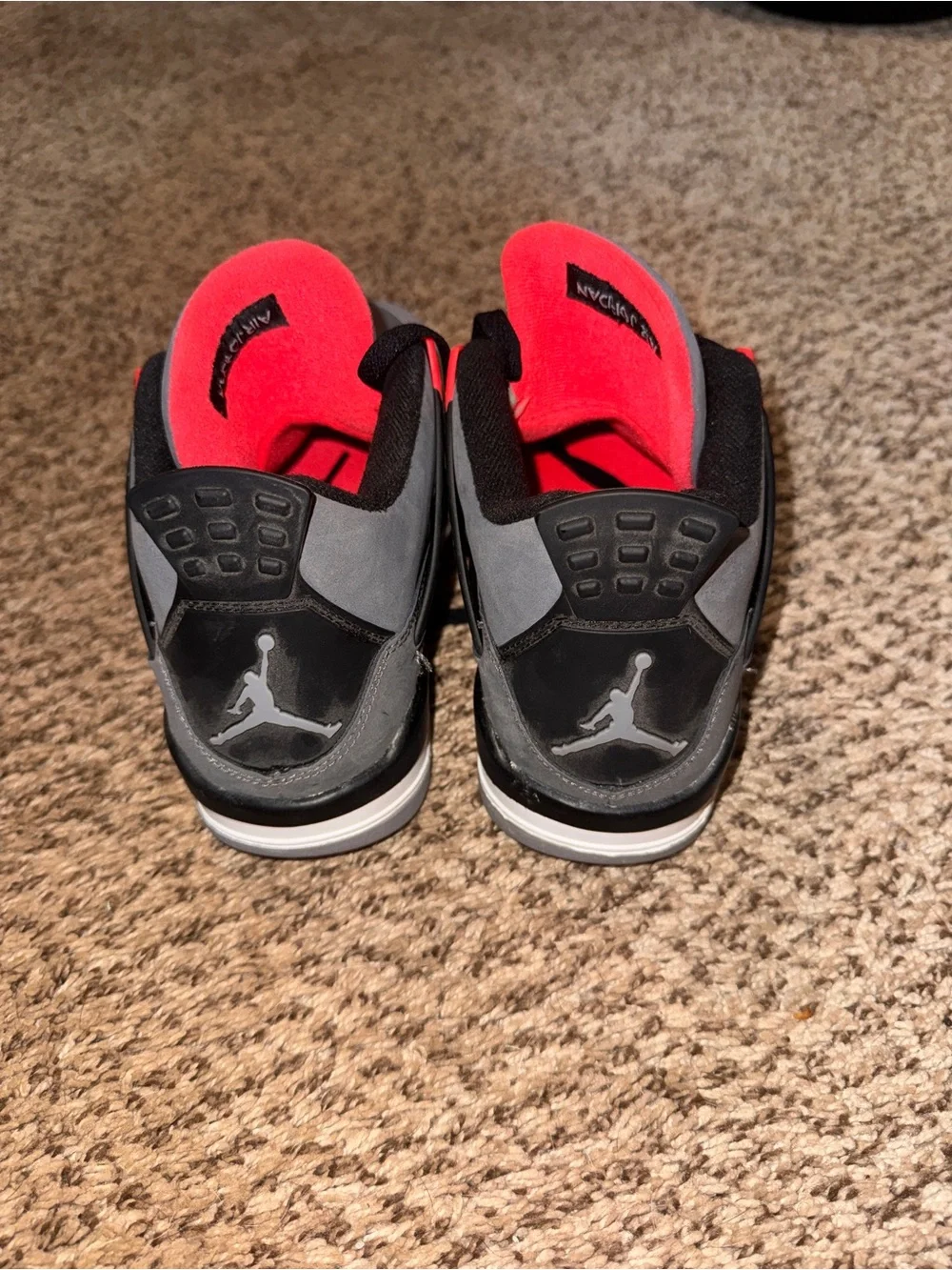 Jordan Retro Sneakers in Grey with Red Accents
